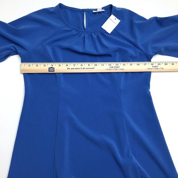 NEW J. Jill Christian Siriano Blue Dress 3/4 Bell Sleeves Pullover Size XS - Picture 5 of 9